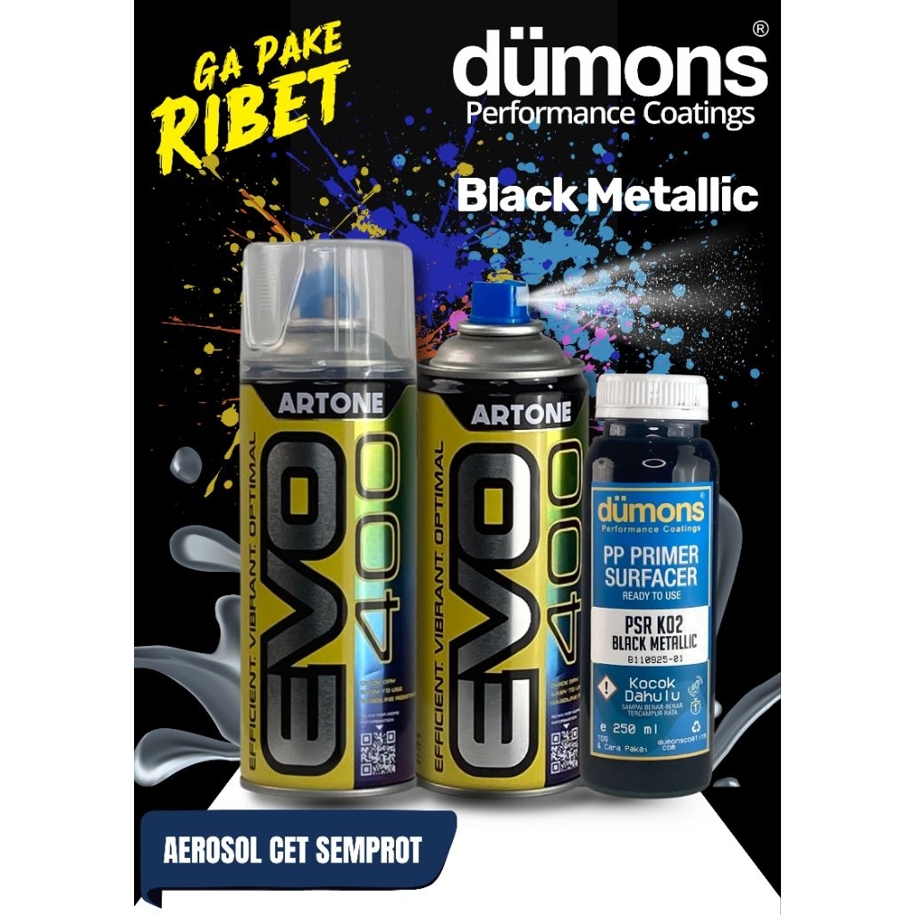 PP PRIMER SURFACER Aerosol (Artone EVO 400) Black Metallic