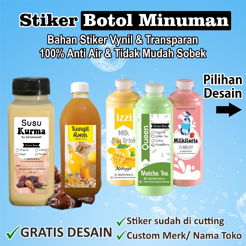 Stiker A3+ Untuk Botol Label Minuman Stiker Botol Almond Siker Minuman Kopi Label minuman Manggo jel
