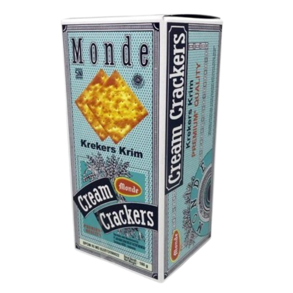 Monde Cream Crackers / Cemilan Biskuit Kue 180 Gr