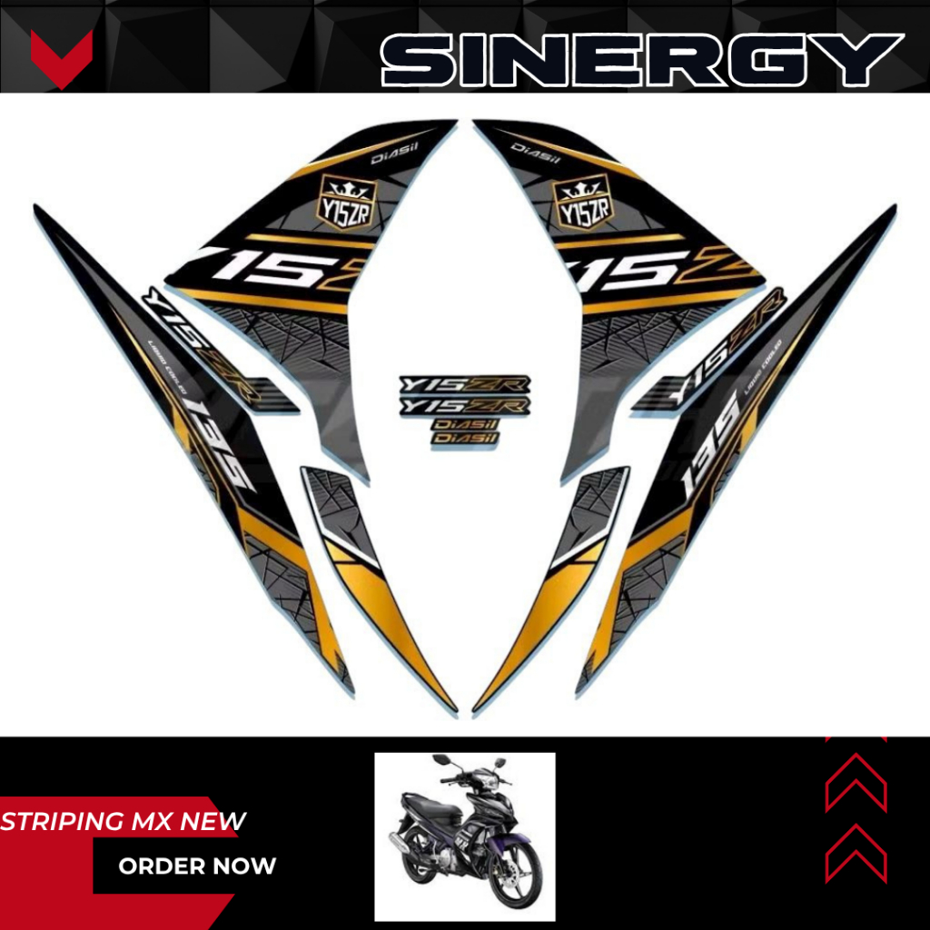 STRIPING MX NEW LC 135 MODEL Y15 ZR BAHAN PREMIUM LAMINASI GLOSSY