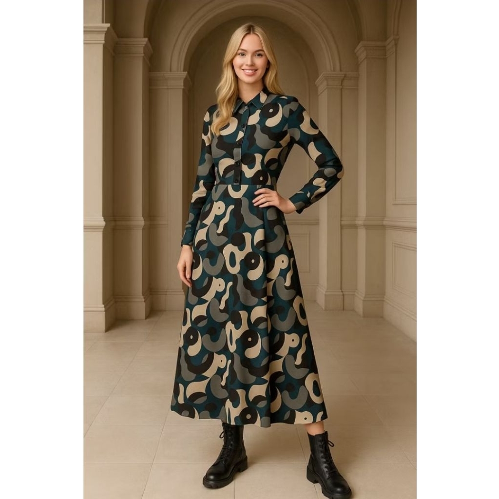 MNK ARMY abstract Maxi dress