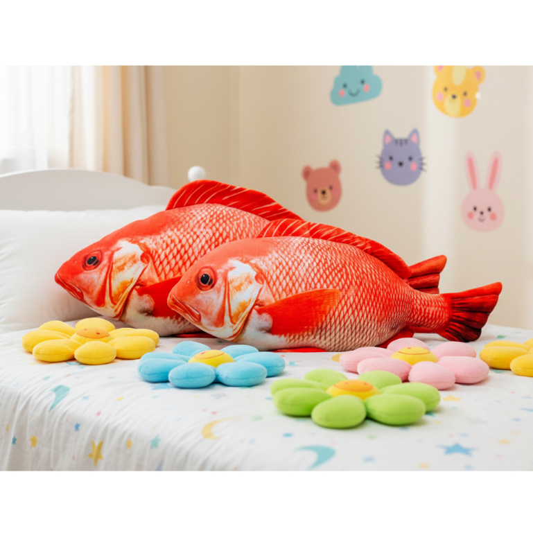 Boneka Ikan Kakap Merah Besar – Boneka Ikan Lucu Ukuran L