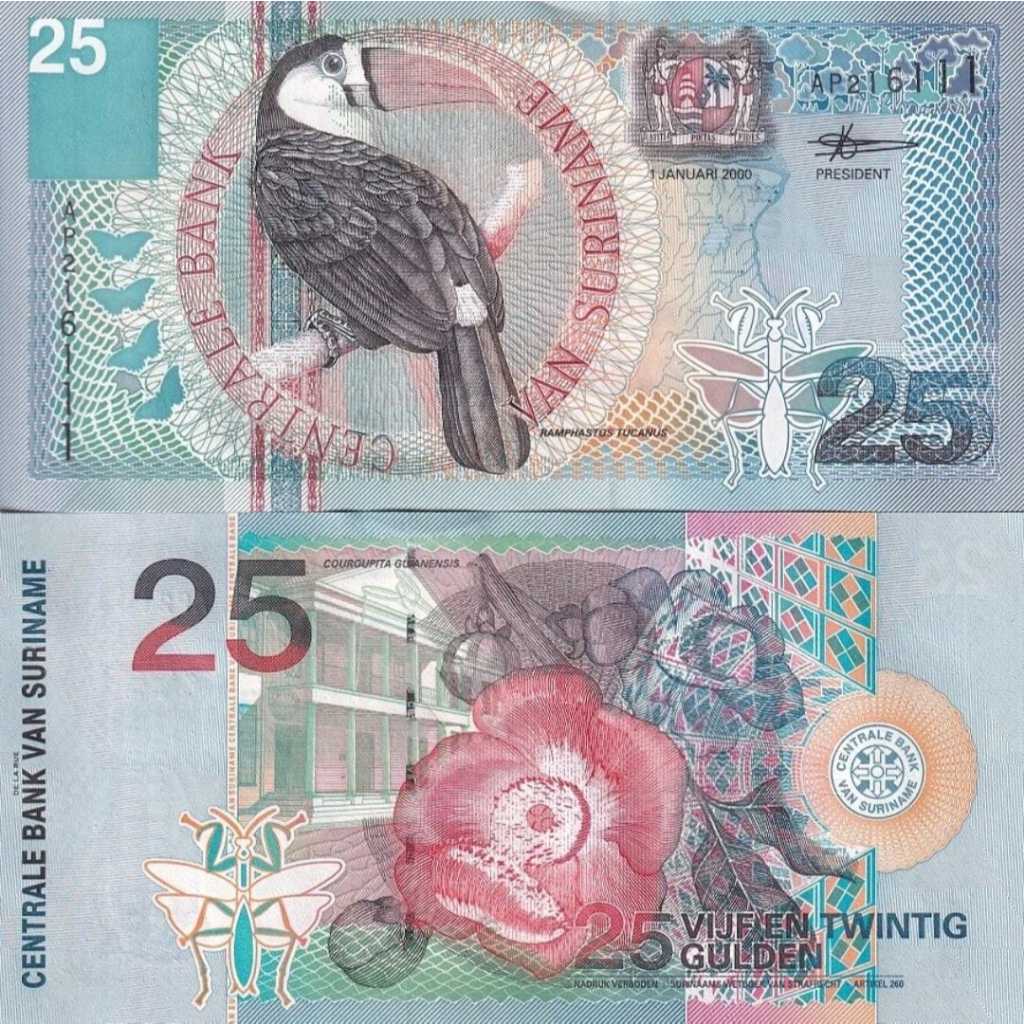 Suriname 25 Gulden UNC-Original 100%