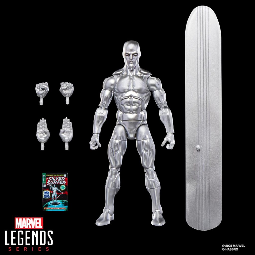 READY MARVEL LEGENDS SERIES SILVER SURFER, SILVER SURFER #1 (1968) AND FANTASTIC FOUR