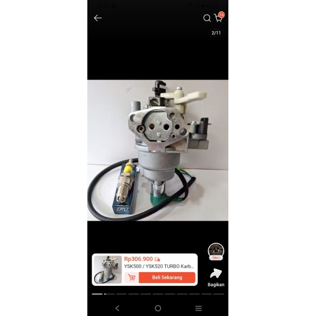 YSK500 / YSK520 TURBO Karbulator Ketinting Balap GX 500 GX 520 BONUS 1 PCS BUSI RACING Cocok Mesin Y