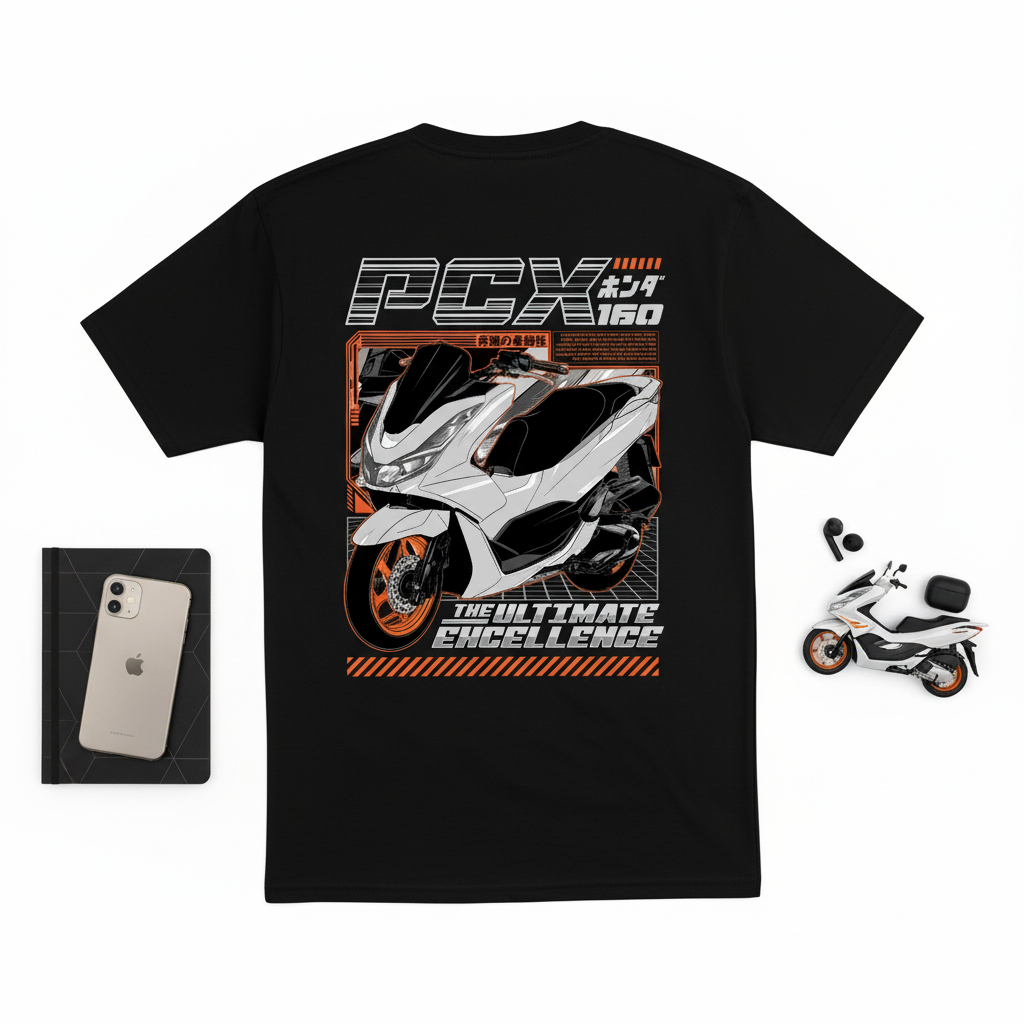 GILAN Tshirt Motor Honda PCX 160 – Kaos Distro Rider Touring Unisex Bikers
