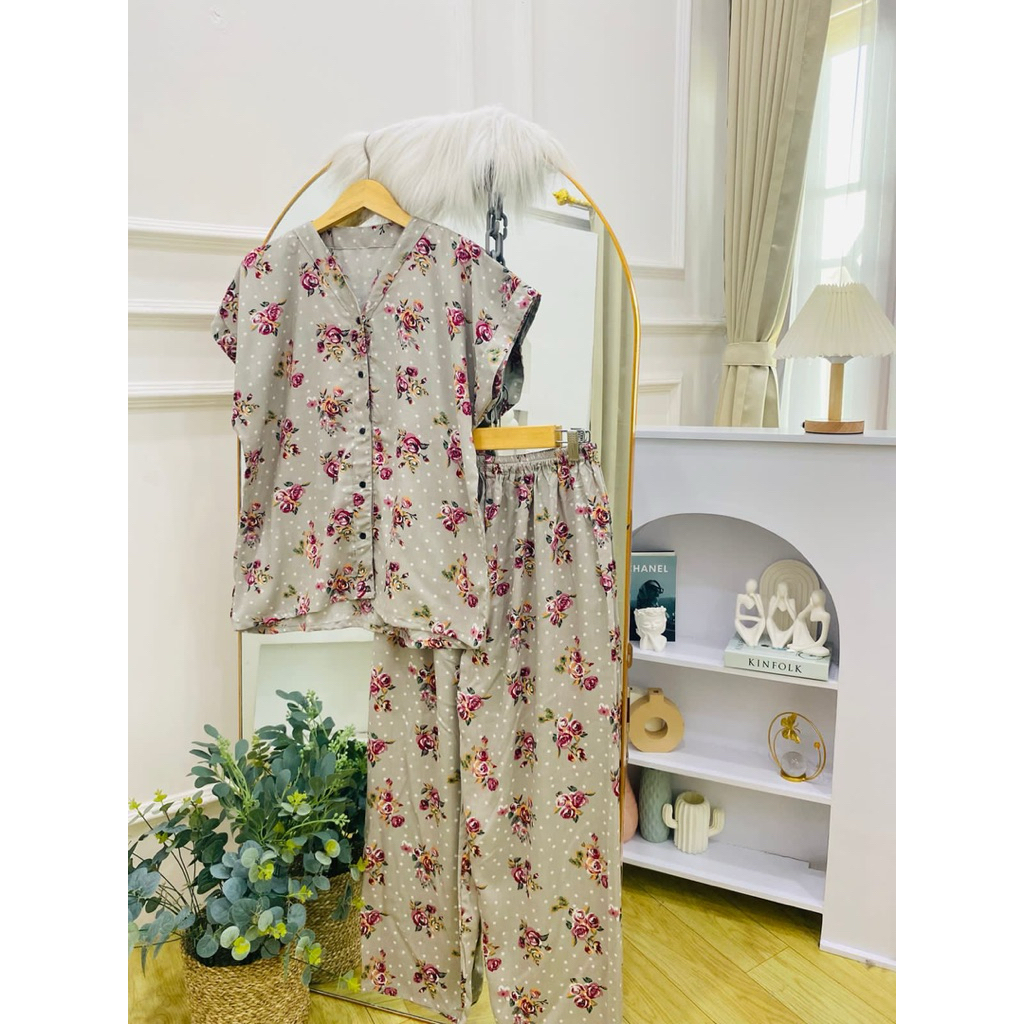 Setelan Rayon Setelan Lengan Pendek Oneset Rayon