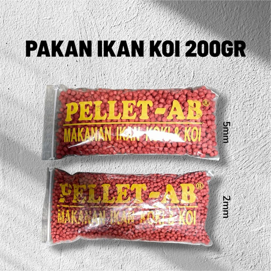 Pelet AB Pakan Makanan Ikan Hias Koi Koki AB 2mm 5mm  isi 200 gram