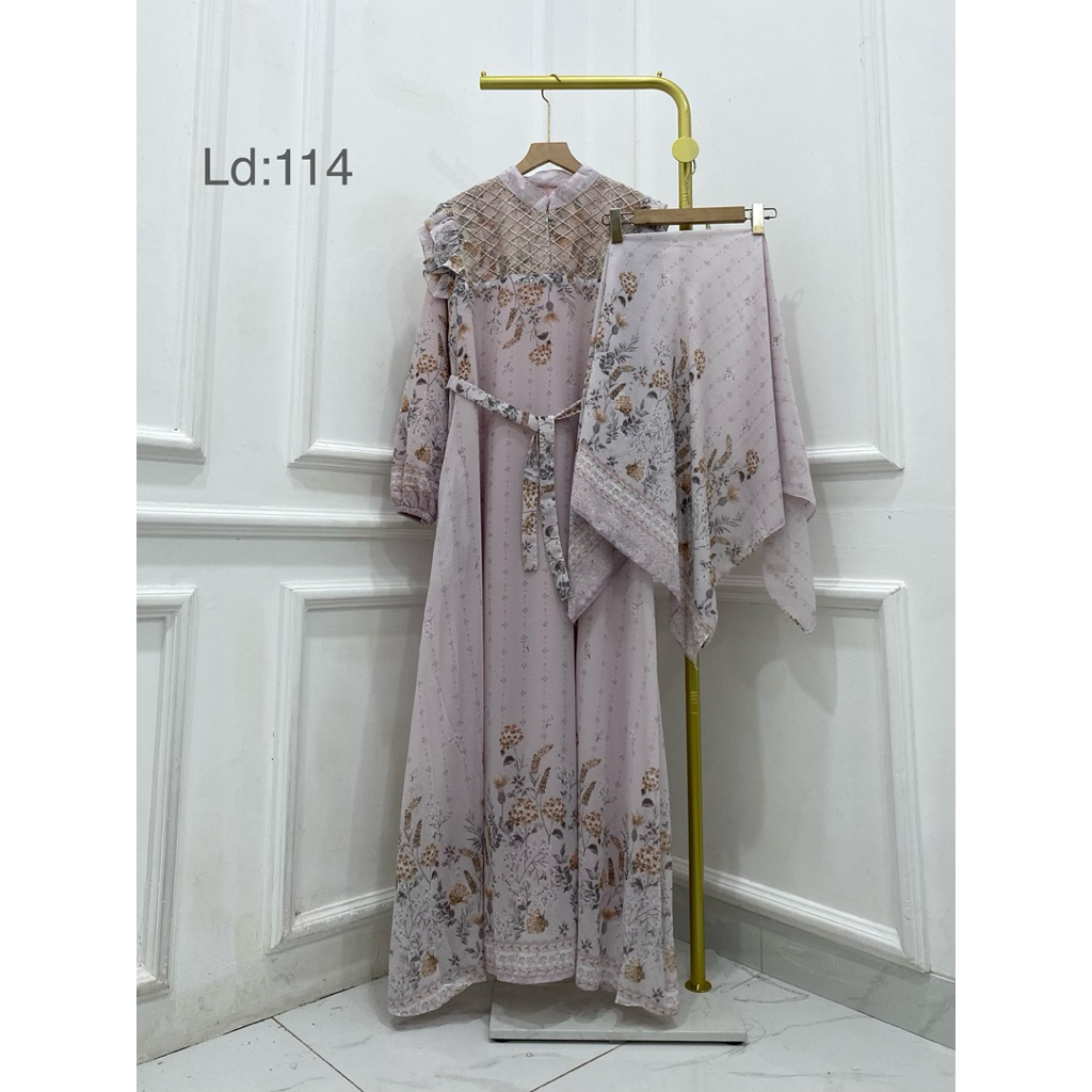 TERBARU GAMIS LEBARAN CERUTY BABYDOLL DRESS BRUKAT RAMADHAN IDUL FITRI KERUDUNG MURAH GROSIR TANAH A