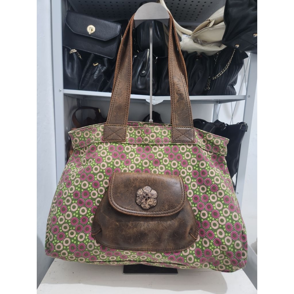 Preloved tas wanita kanvas mix kulit asli Brand  Mimo