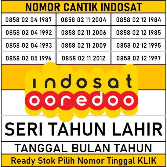 Nomor Cantik Kartu Perdana Indosat Ooredoo Jaringan 5G Segel