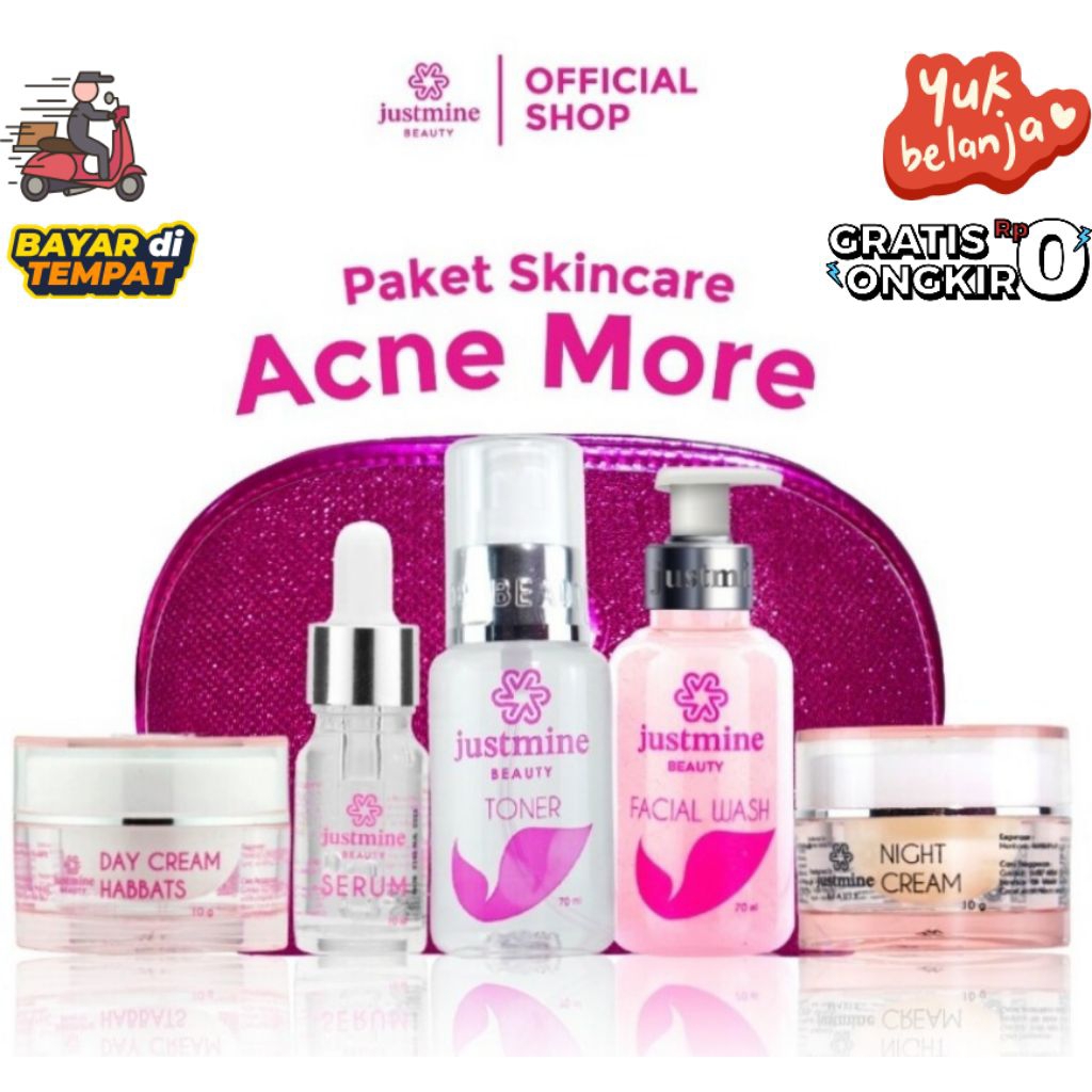 justmine beauty/paketan justmine/justmine acne more/justmine night glow/justmine acne jelly/justmine