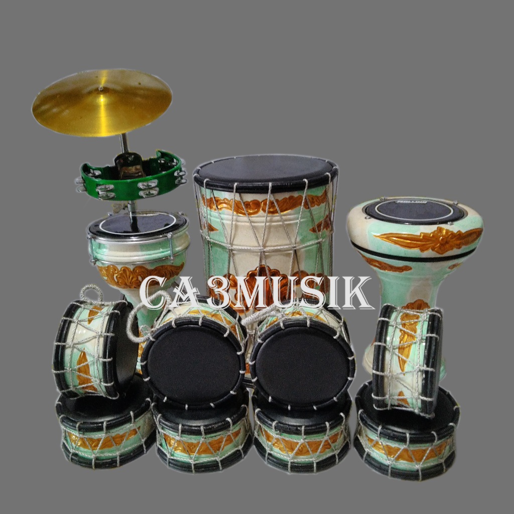 marawis 1 set  lengkap komplit 12 alat + 6 pcs tas polos batik ukir