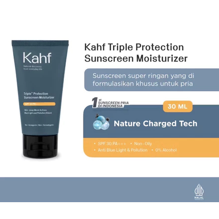 Kahf Sunscreen Moisturizer SPF 30 PA+++ 30ml Pria