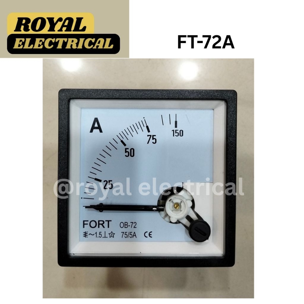 FORT AMPER METER VIA CT/5A CLASS 1.5 / 72X72 / AMPERE 0-30/60A - 0-50A/100A - 0-60A/120A - 0-75A/150