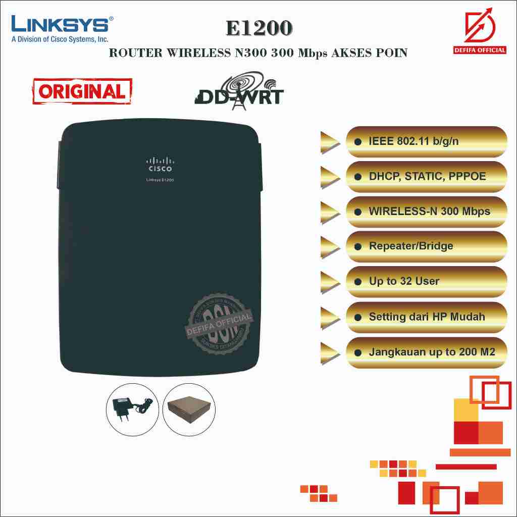 Router Linksys Cisco E1200 300 Mbps WiFi Wireless Stabil