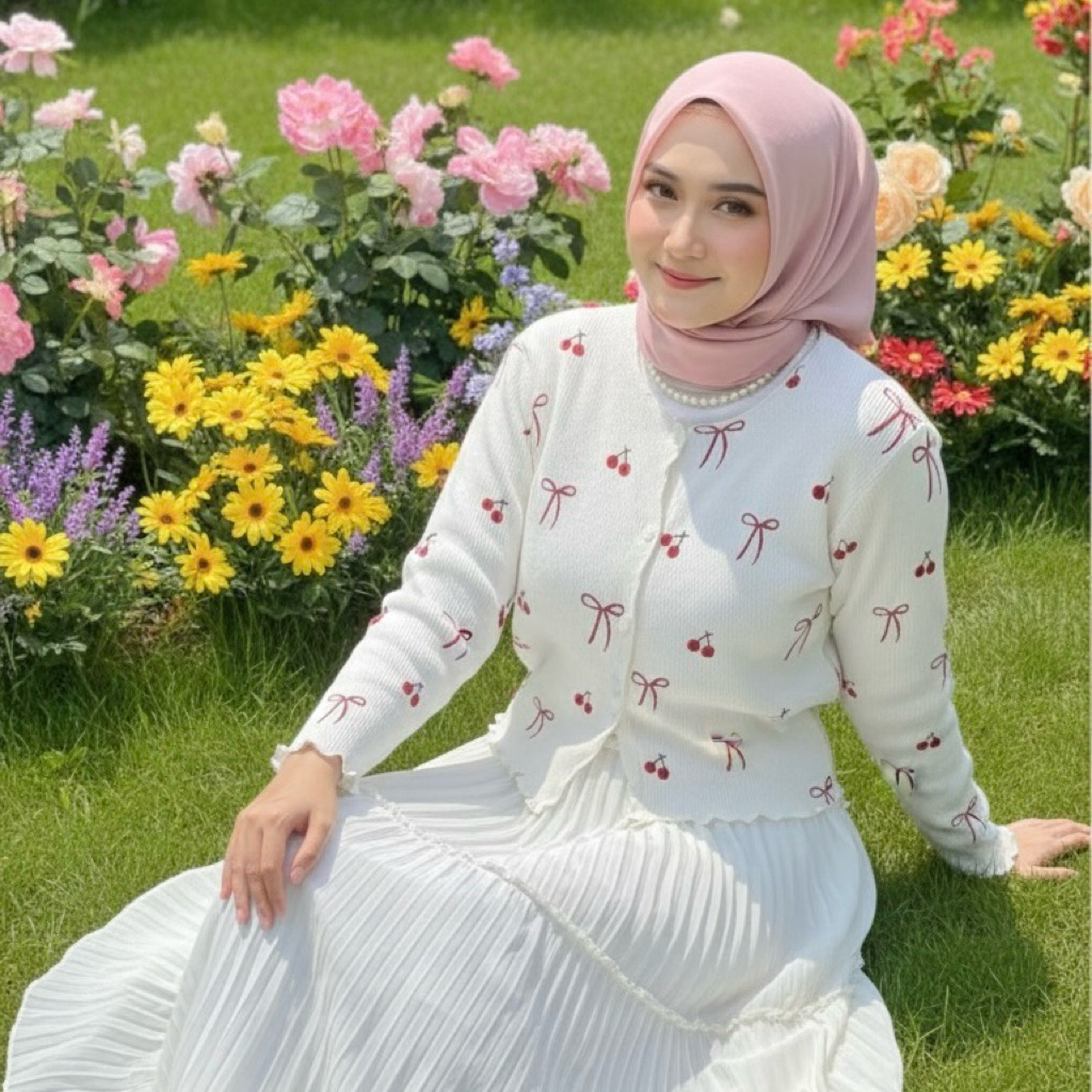 (FreeGift) CARDIGAN WAFFLE KNITT / CARDIGAN RAJUT / WAFFLE