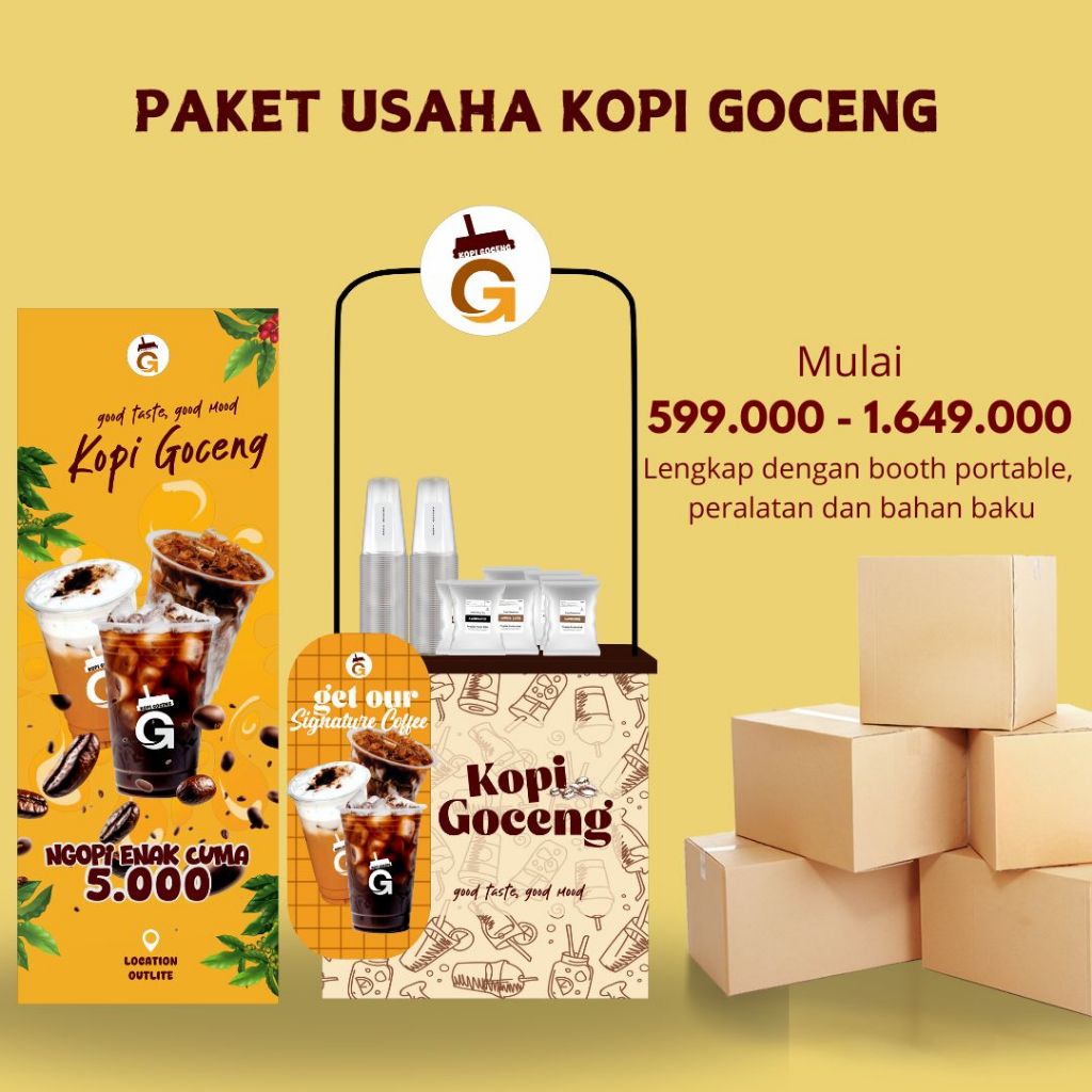 PAKET USAHA MINUMAN KEKINIAN KOPI GOCENG (FRANCHISE MINUMAN KOPI HITS 2025)