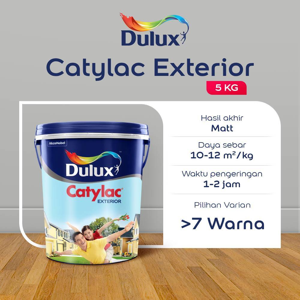 CAT TEMBOK 5KG DULUX CATYLAC EXTERIOR 5KG - CAT 37 WARNA COOL NEUTRAL DULUX ORIGINAL
