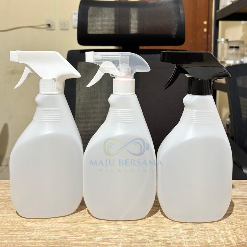Botol Kispray 500ml Natural Tutup Trigger Kispray Neck 28 / Botol Kispray 500ml Gepeng / Botol Kispr