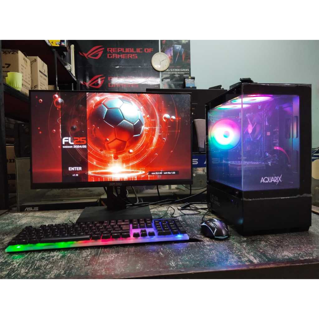 Pc gaming lengkap + Lcd 19 wide siap pakai