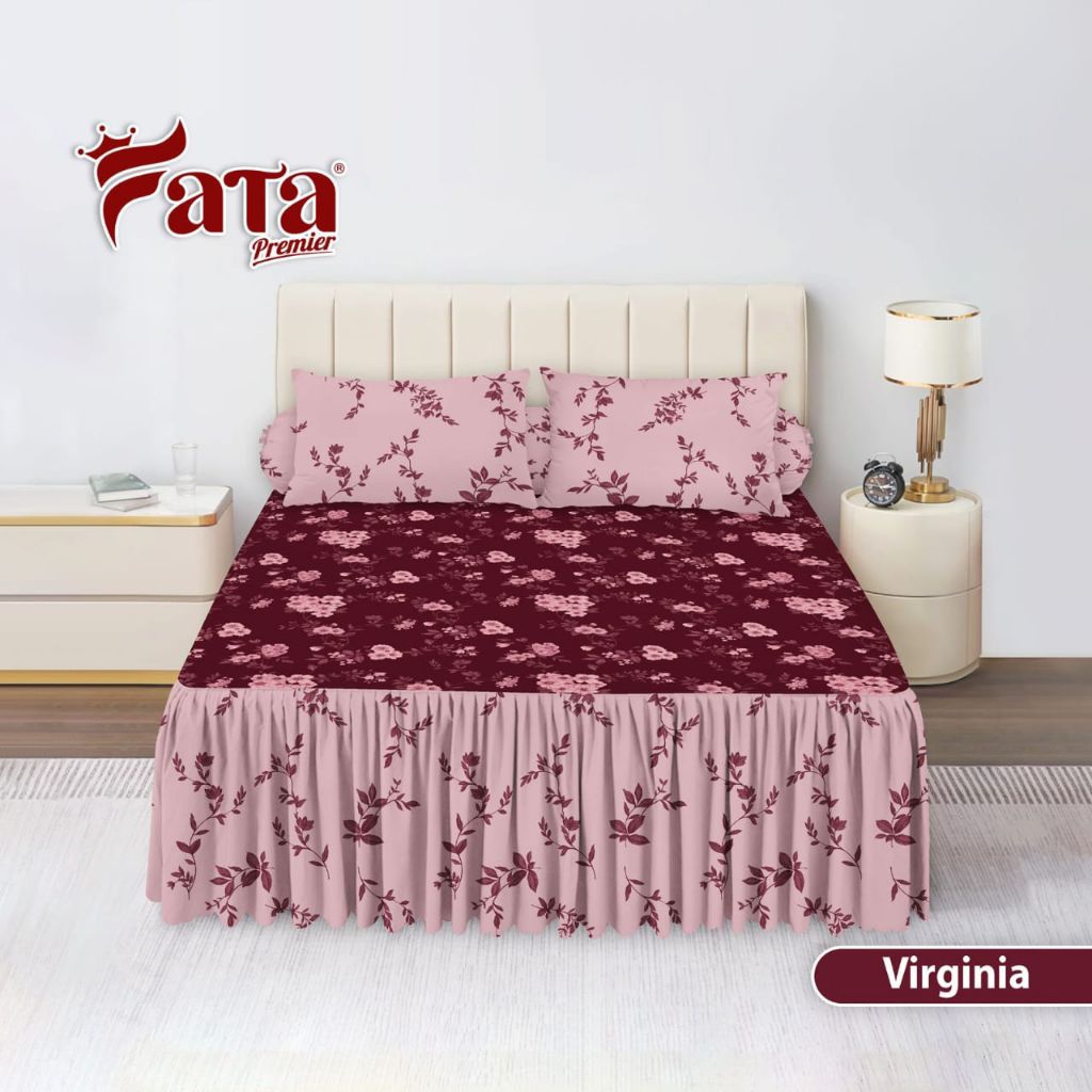 FATA - Bed Cover Set Sprei Rumbai Virginia Ukuran King 180x200 / Queen 160x200