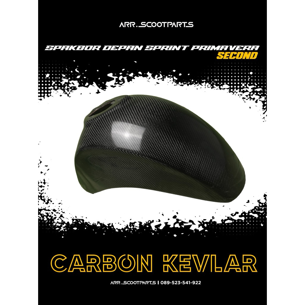 Second Spakbor Depan Carbon Kevlar Part Original Vespa Sprint Primavera