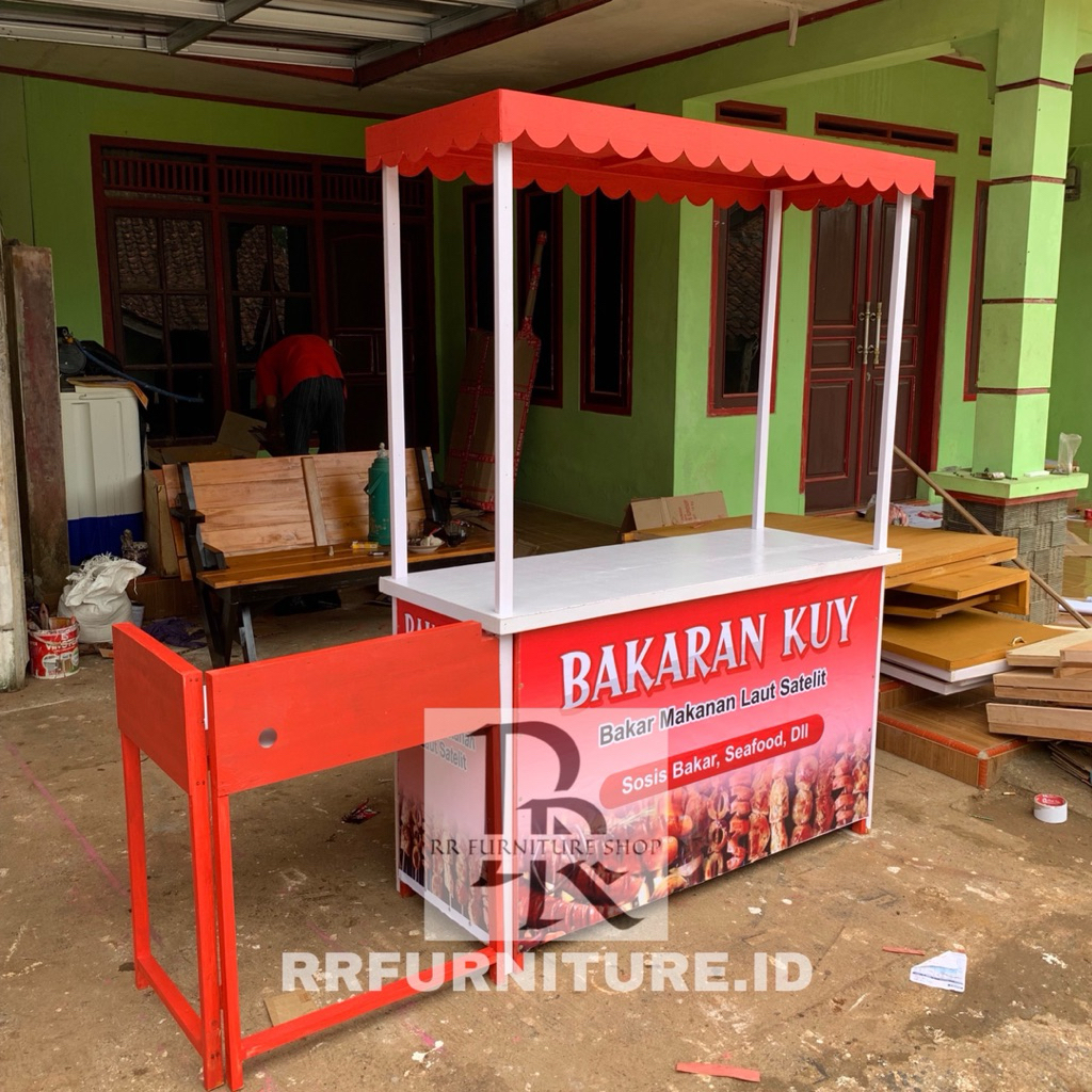 Gerobak Lipat Bisa Bongkar Pasang + Meja Kompor / Meja Booth / Booth / Meja Portable / Booth Portabl