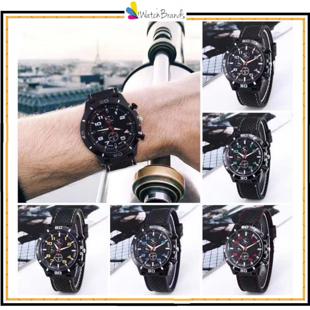 Jam Tangan Pria GT Sport Chrono Grand Touring Korea Fashion Quartz Silikon Rubber Analog Watch GT002