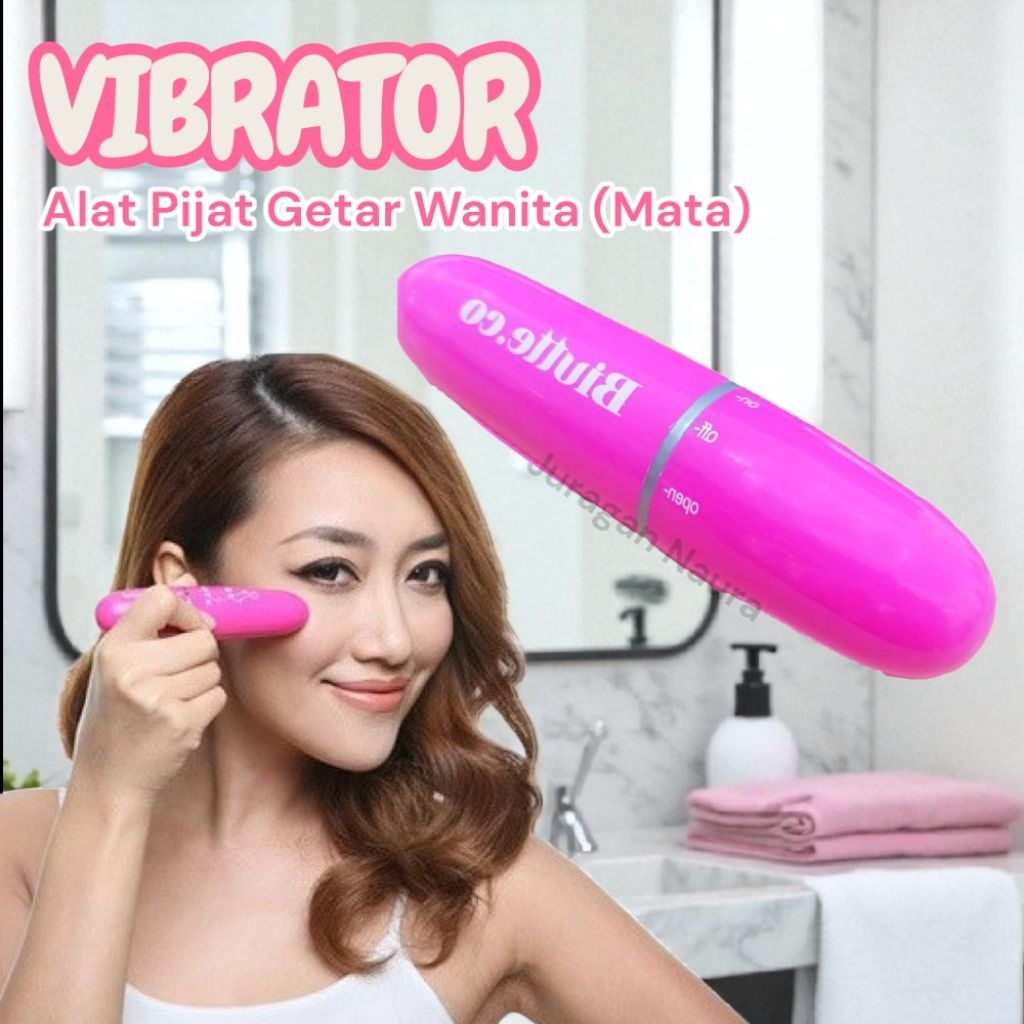 Mini Eye Massager Vibrating Face Lift Pen 0.5W Alat Getar Wanita Vibration Pink