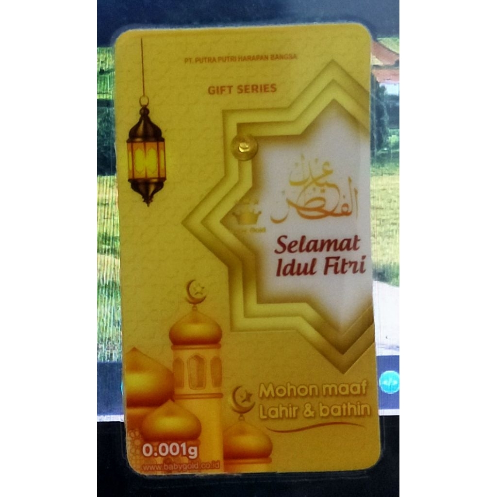 Logam Mulia Emas Baby Gold 0,001 Gram Selamat Idul Fitri Mohon maaf Lahir & bathin