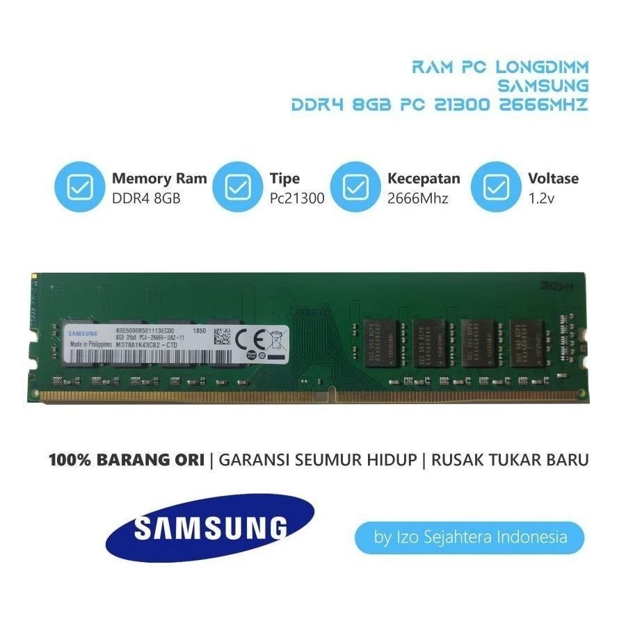 RAM PC Desktop Memory Komputer DDR4 8GB / Ram 8gb Ddr4