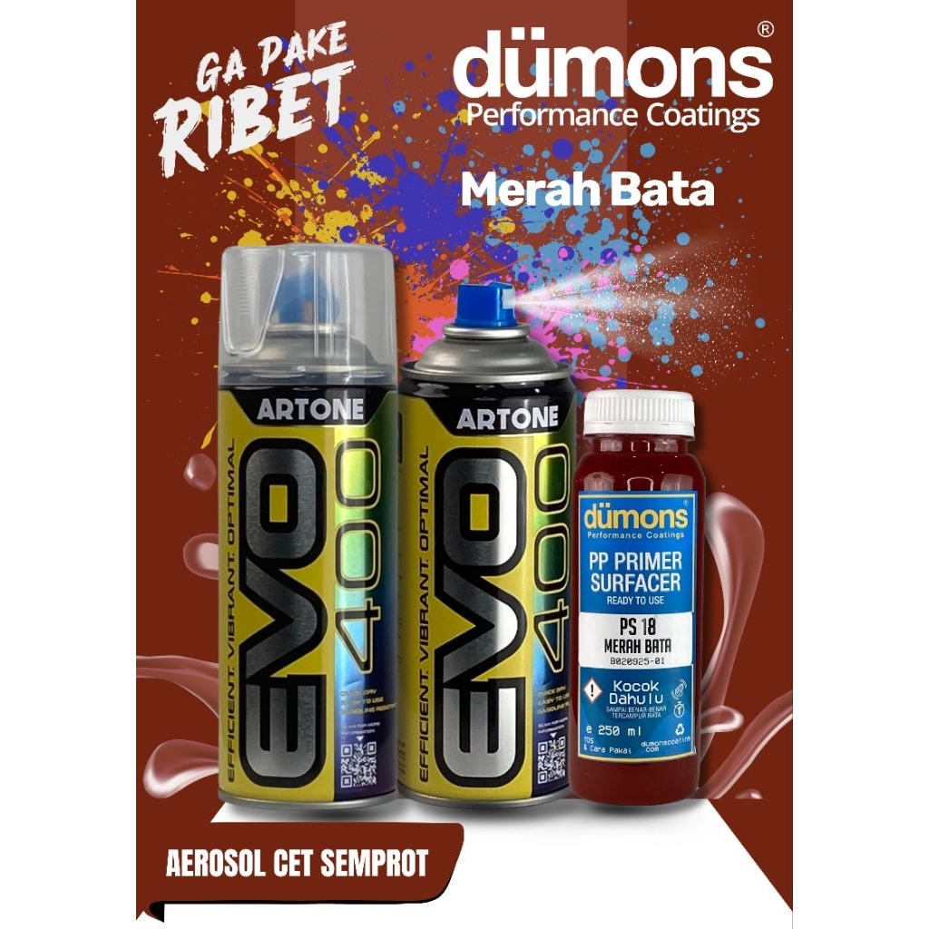 PP PRIMER SURFACER Aerosol (Artone EVO 400) Merah Bata