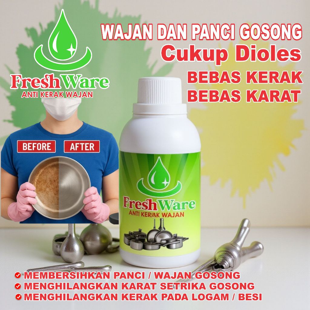 PEMBERSIH WAJAN PANCI TEFLON BERKERAK GOSONG KERAK HITAM MEMBANDEL