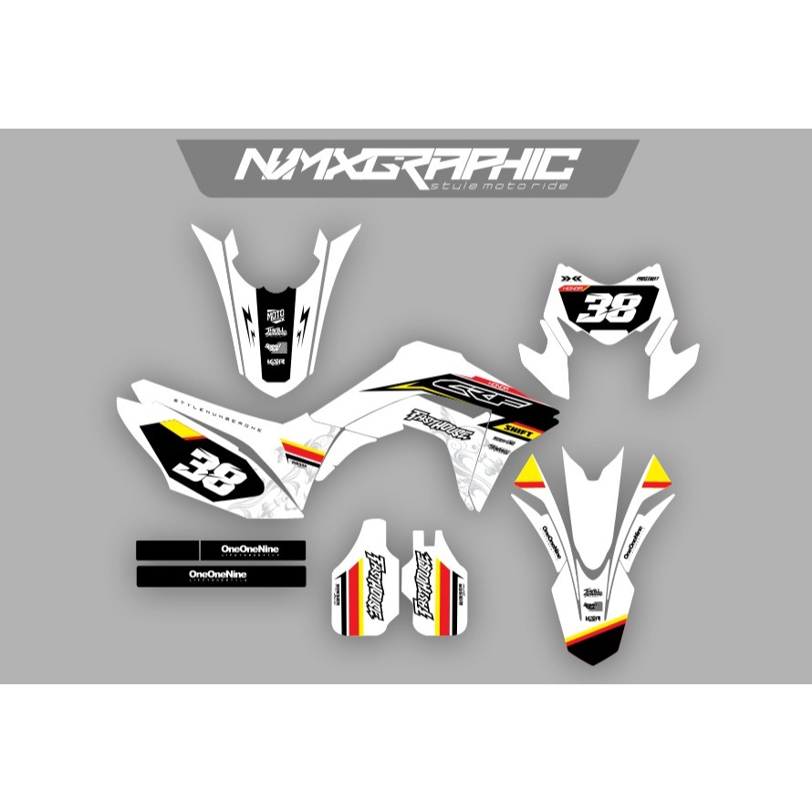 Stiker Decal Motor CRF Full Body – Desain Viral Custom Nama & Nomor Start