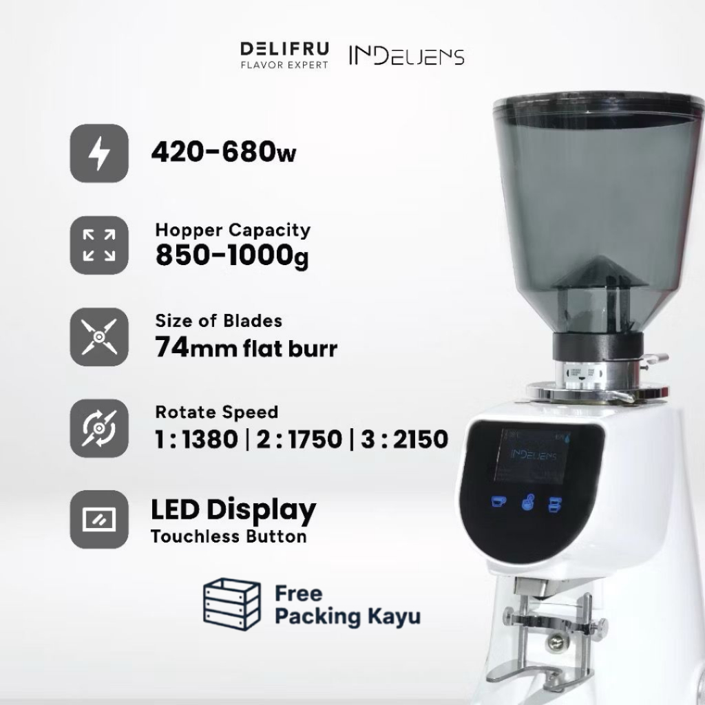 Indeljens Coffee Grinder Digital Veloce Mesin Pengiiling Biji Kopi Espresso