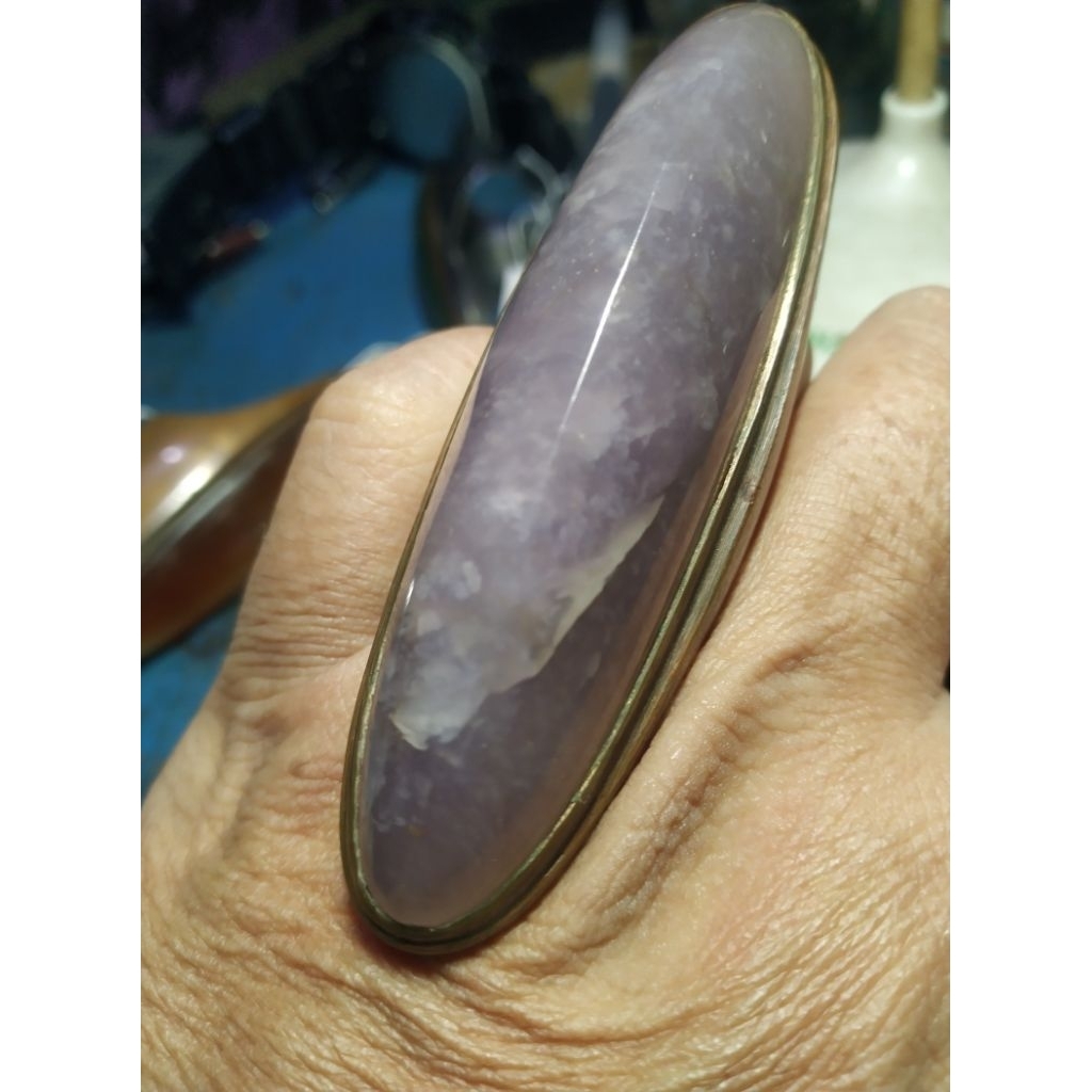 Batu Akik PandanRudal Warna terong Unik kode T1/74