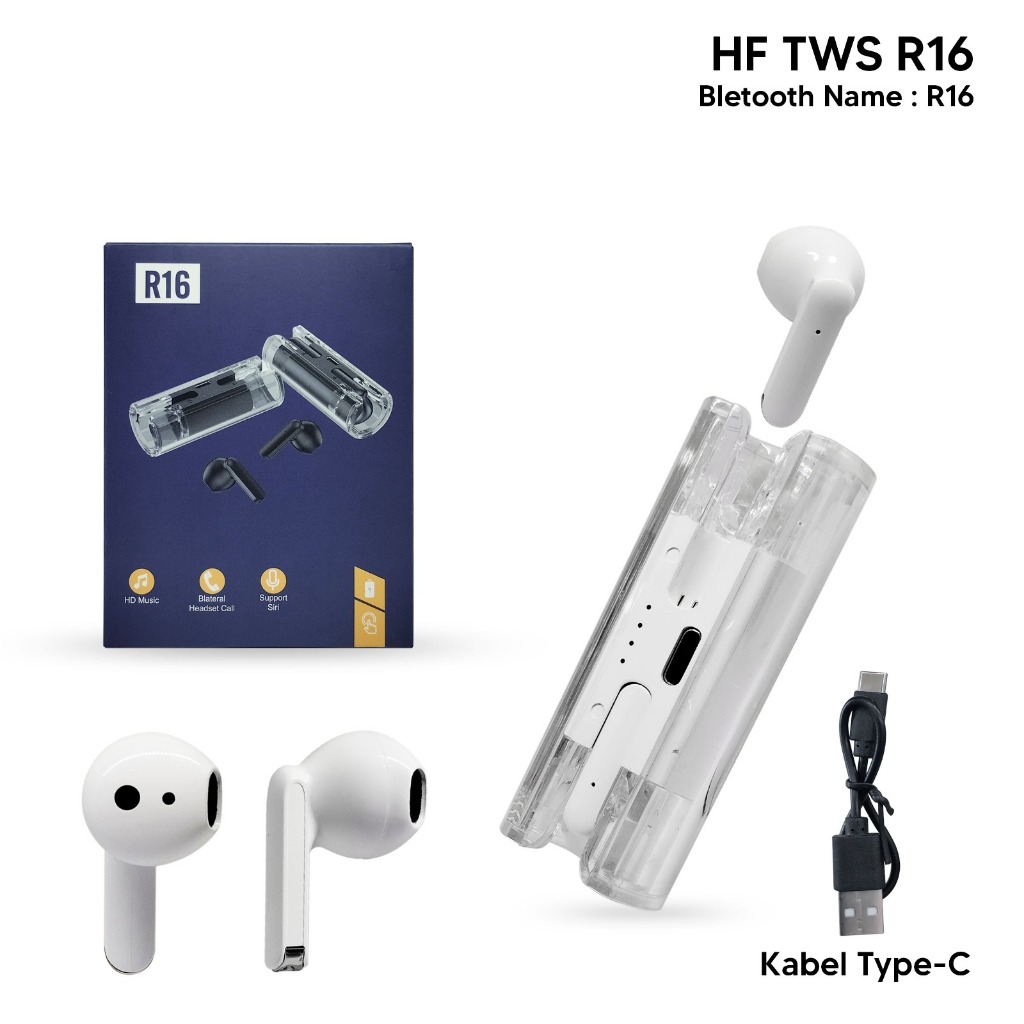 HANDSFREE BLUETOOTH TWS HANDSFREE WIRELESS R16 ORIGINAL