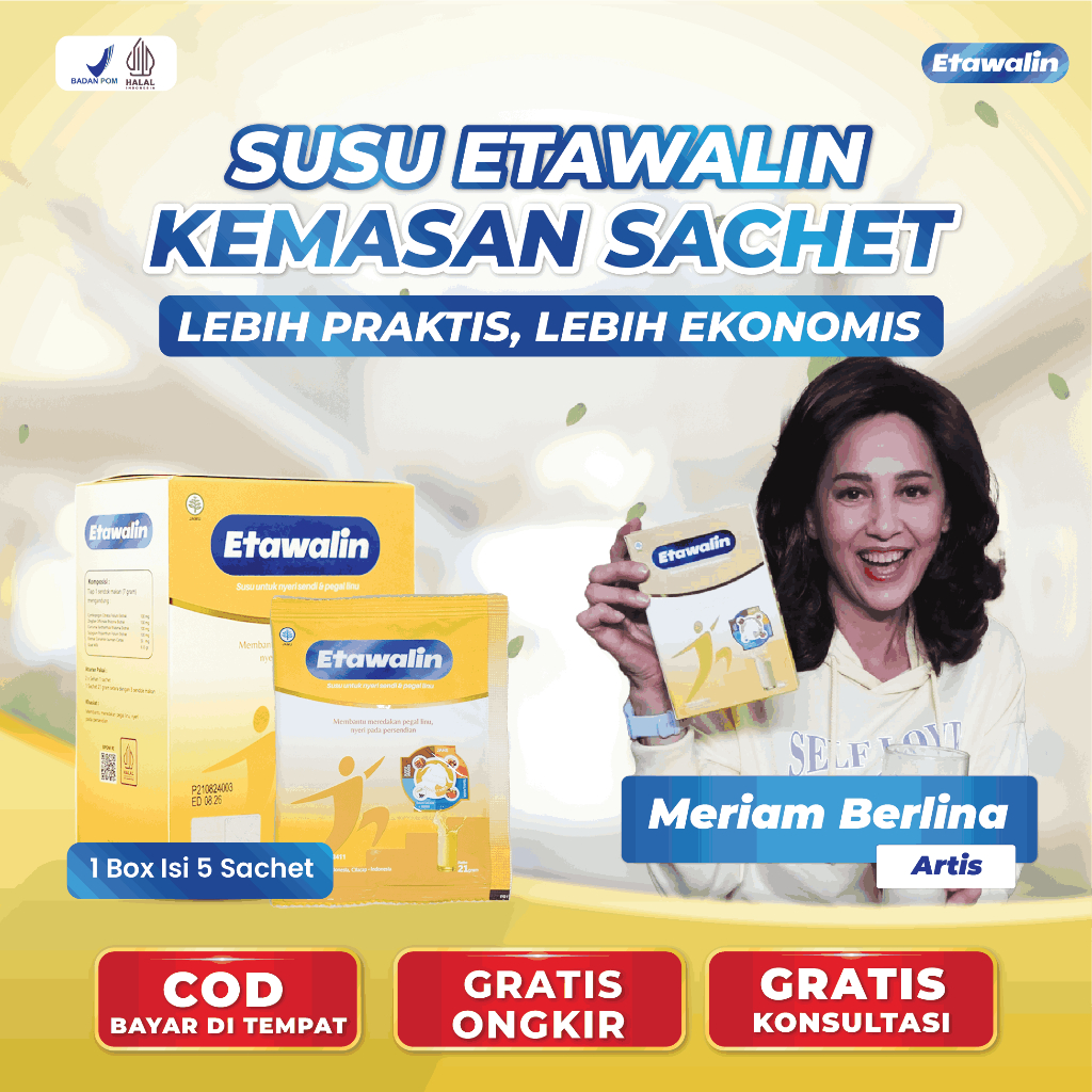 Susu Etawalin Kemasan Sachet Saset Atasi Nyeri Sendi Pegel Linu Asam Urat Permasalahan Tulang 1 Box 