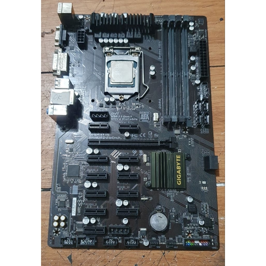 motherboard gigabite ga b250 fintech non backpanel