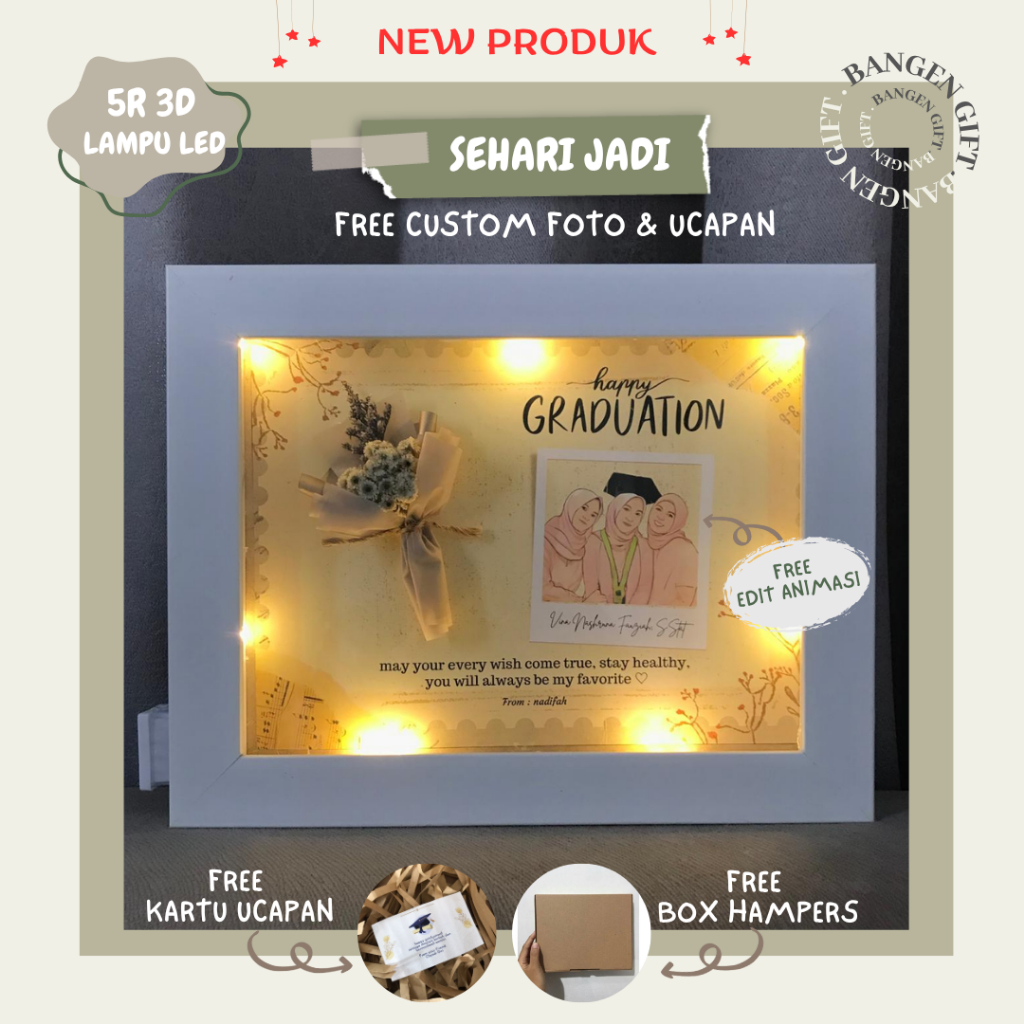 frem wisuda 5r/ frem wisuda/frem wisuda gift/gift wisuda/gift graduation/gift lucu/gift wisuda cewek