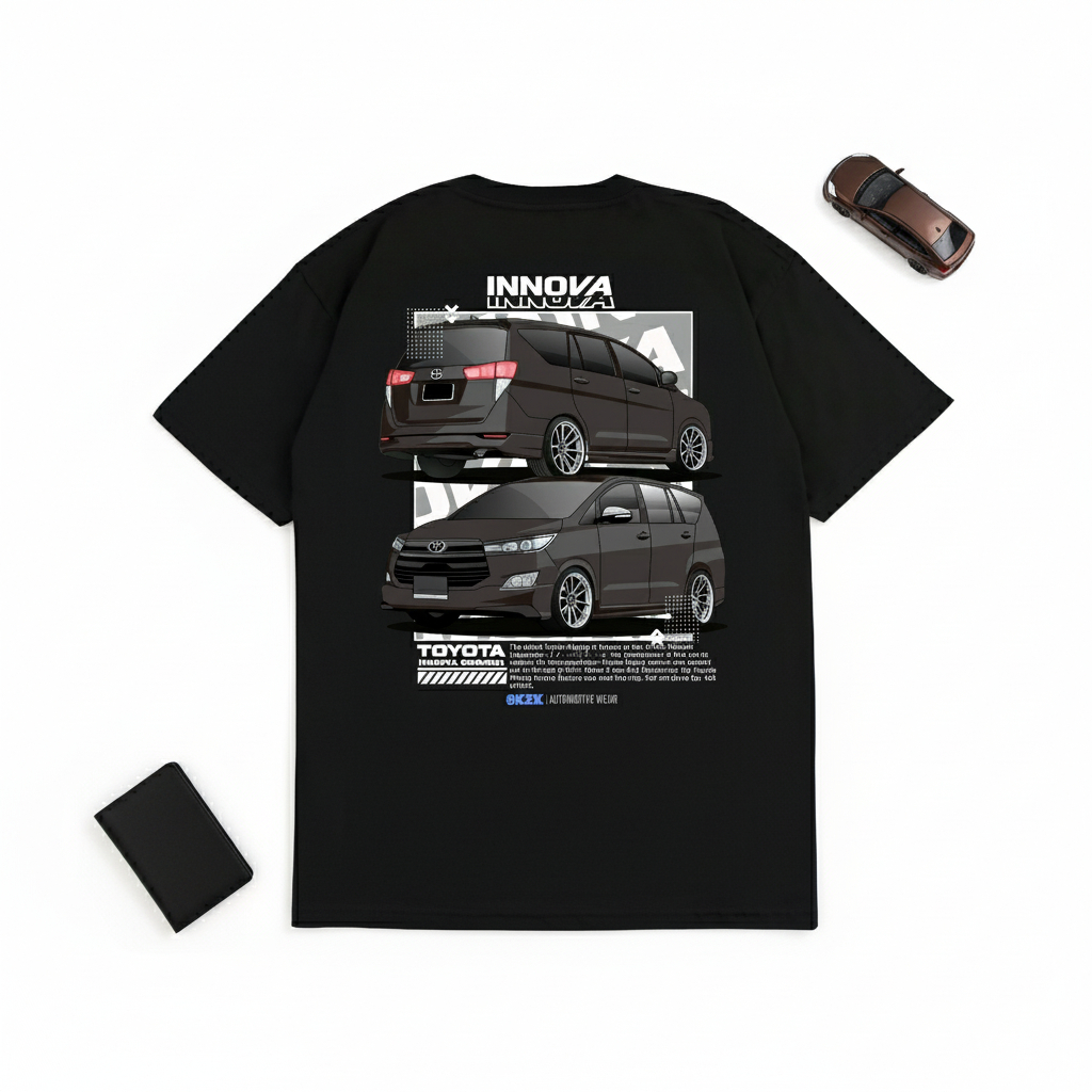 SAKAZUKI Kaos Baju Distro Unisex Gambar Mobil TOYOTA INNOVA REBORN Diesel 2KD 2GD Cumi Darat