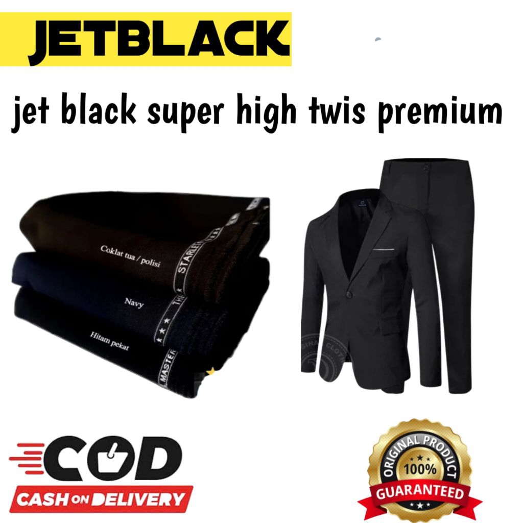 jetblack kain bahan jas meteran super murah