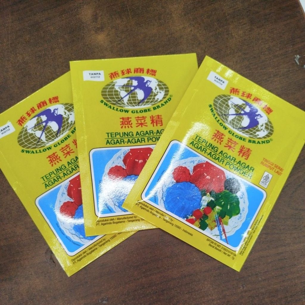 Agar agar Swallow 1 sachet 12gr Plain/warna putih