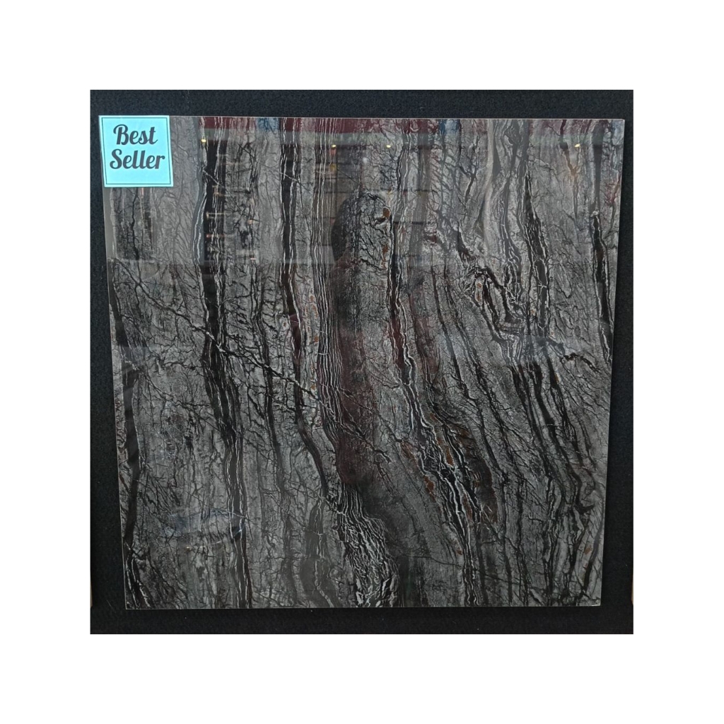 Granit 60x60 Lantai Glossy Hitam Air