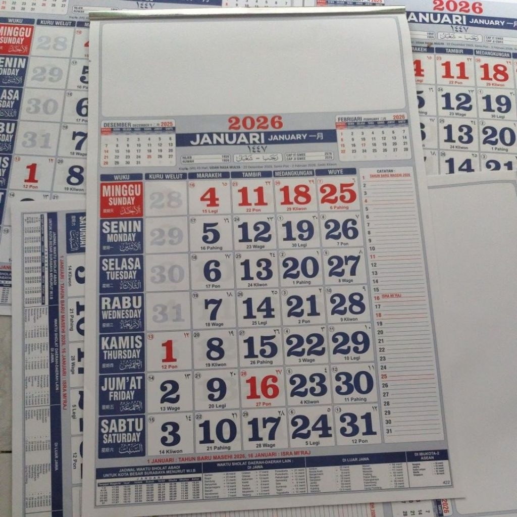 Kalender 2026 Lengkap tanggalan jawa