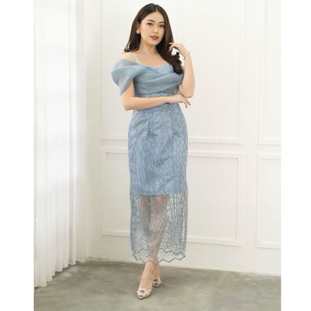AVERY - PARTY DRESS / DRESS TILLE / CUSTOM DRESS PESTA / BAJU PESTA / DENIM BLUE DRESS / ORGANZA DRE