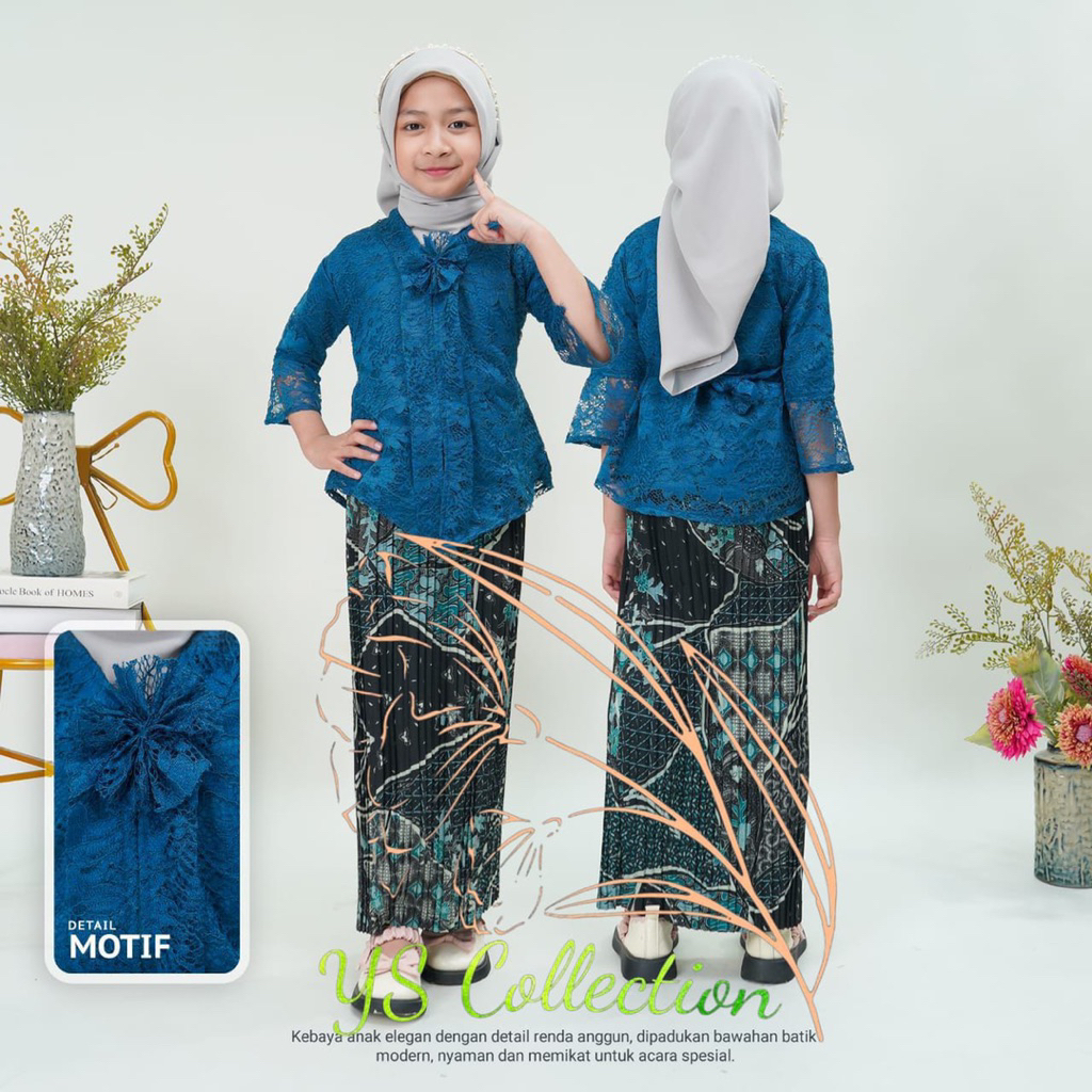 Kebaya anak ENCIM BROKAT Baju anak SD kebaya anak perempuan kartini wisuda 5-12 tahun