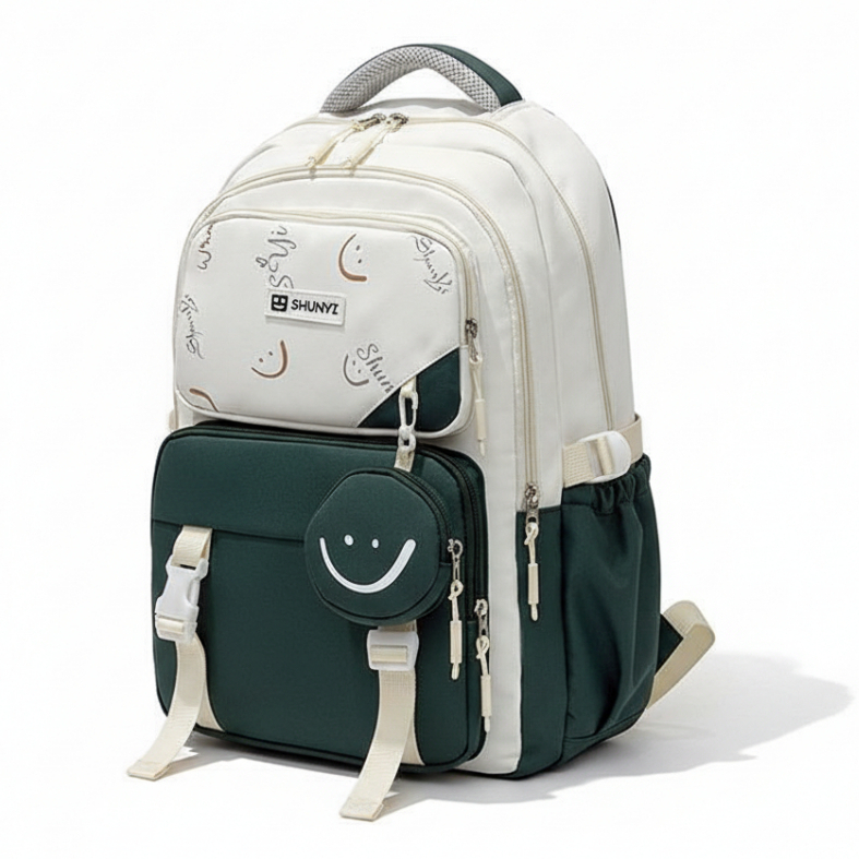 Tas Ransel Wanita Korea Shunyi Kanvas Ukuran SD SMP Ransel Sekolah Santai Simpel Kapasita Besar Bisa