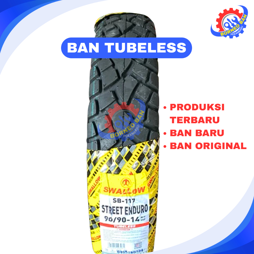 BAN LUAR TUBELESS 90/90-14 SWALLOW STREET ENDURO TUBELESS BAN TUBLES MOTOR MATIC SWALLOW STREET ENDU
